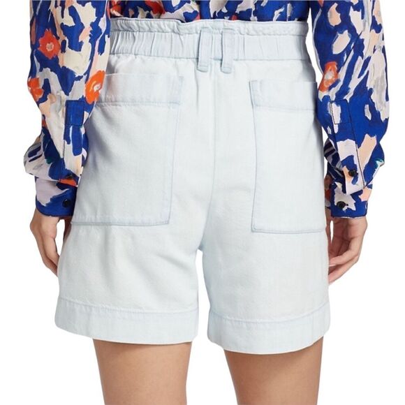 Proenza‎ Schouler Chambray High Waist Shorts size 8 Elastic Waistband - Picture 4 of 15